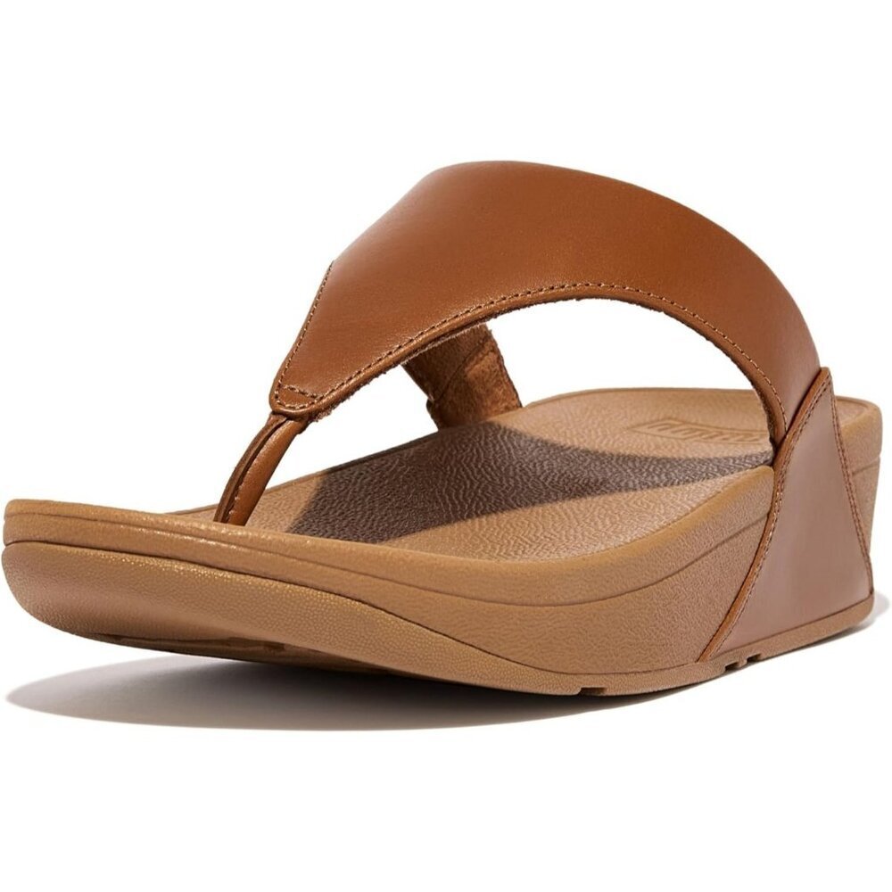 Women's Flip-Flop Thong Sandals Tan Leather Classic Comfort Slip On Shoes